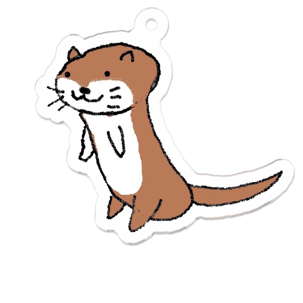 かわいいカワウソのアクリルキーホルダー
