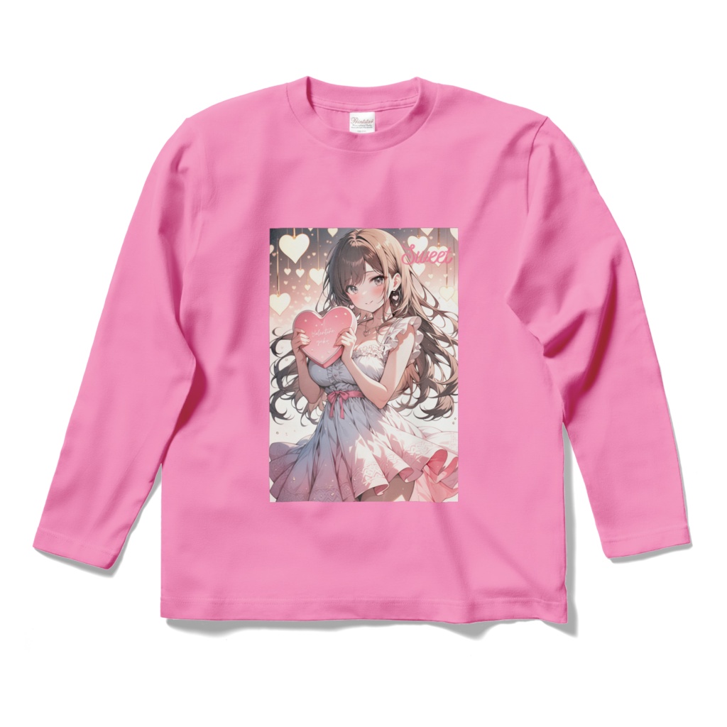 valentine🩷yuko✨オリジナルロングスリーブTシャツ(ピンク)[バレンタイン限定]🍫❤️