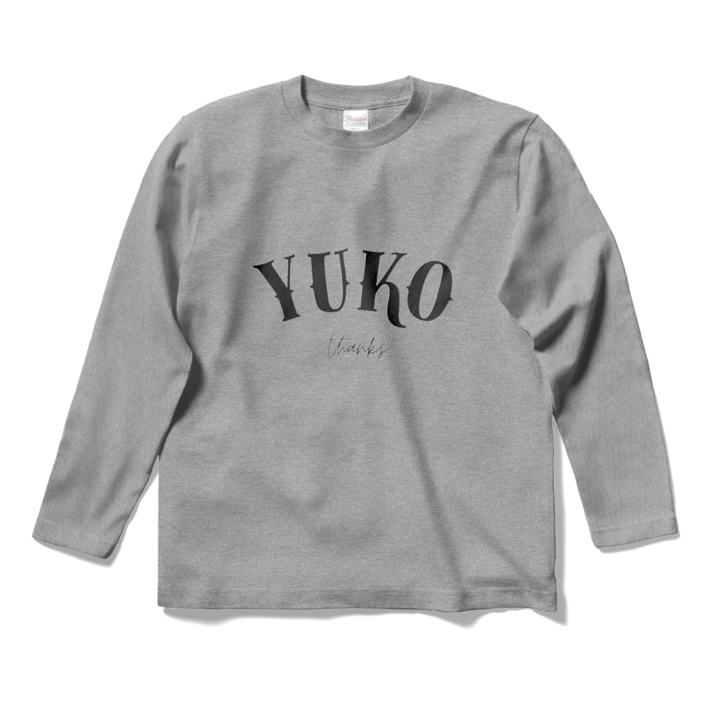 yuko✨ オリジナルデザイン　ロングスリーブTシャツ(グレー)