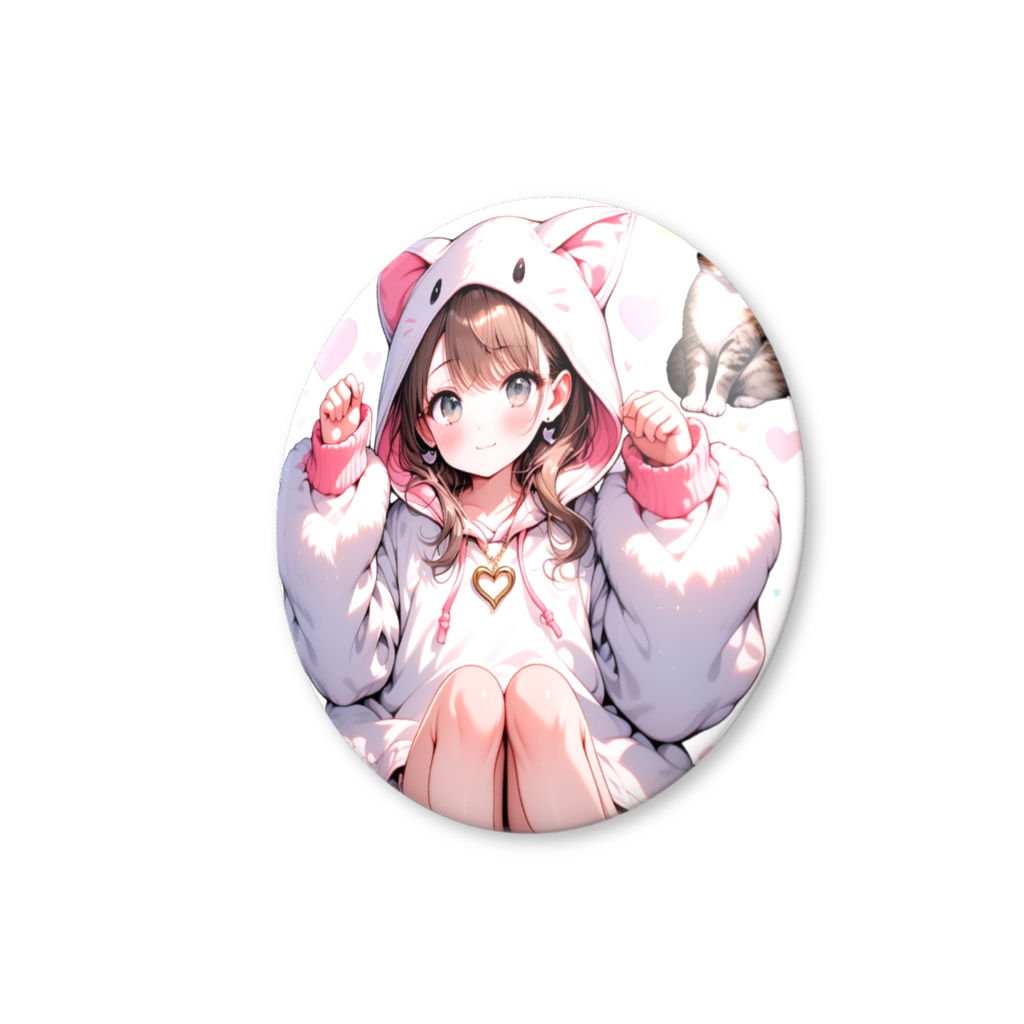 にこちゃんday🙂&猫の日🐱コラボ✨にゃんにゃん😘🩷ミニユウコ✨オリジナル缶バッジ