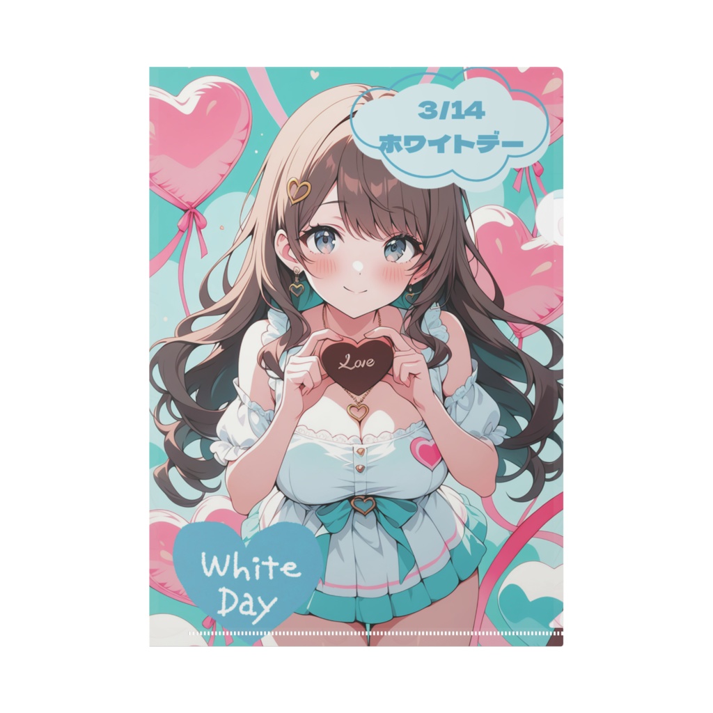 White day🍫💙キュート🩷LOVE❤️yuko✨&ミニキュート🩷yuko✨オリジナルクリアファイル✨(ホワイトデー限定)