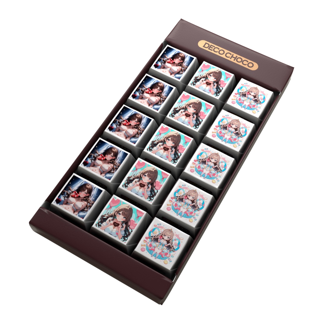 ホワイトデー🍫💙ユウコ✨DECOキャラチョコ(3ver)15個[ホワイトデー限定]🍫💙