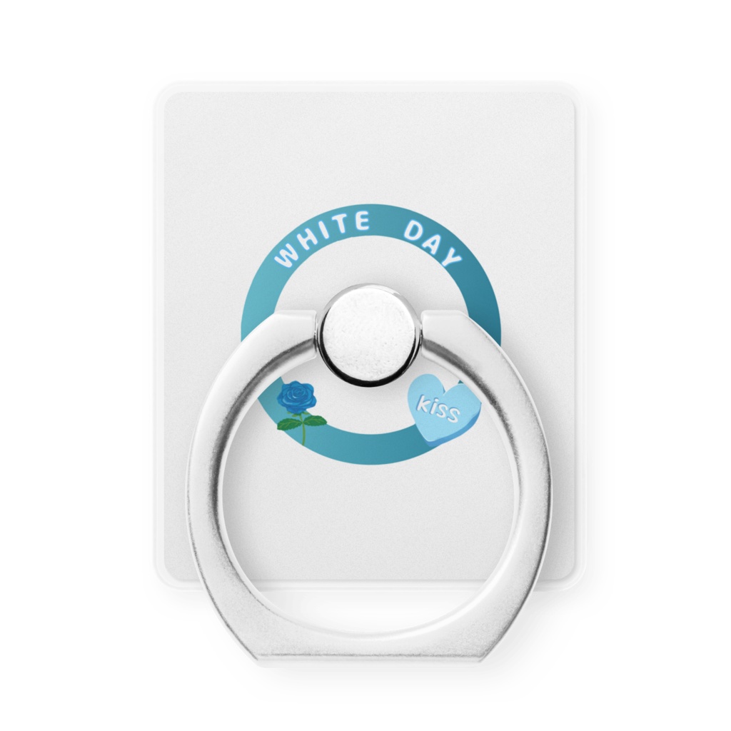 【2025年版ホワイトデー❄️💙配信特典🎁記念絵柄✨】White day💙アイコンリング🌹🩵オリジナルスマホリング✨(縦)
