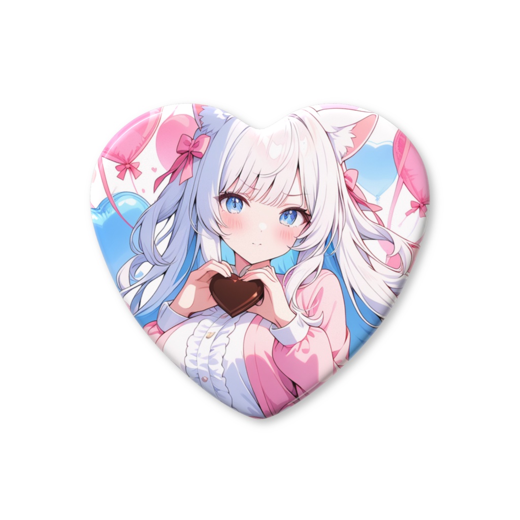 【ユウコ✨サブキャラ登場記念グッズ】ホワイトデー🍫💙キュート🩷Ray✨オリジナルハート缶バッチ[セクシーキュート🩷ポーズver](ホワイトデー限定)