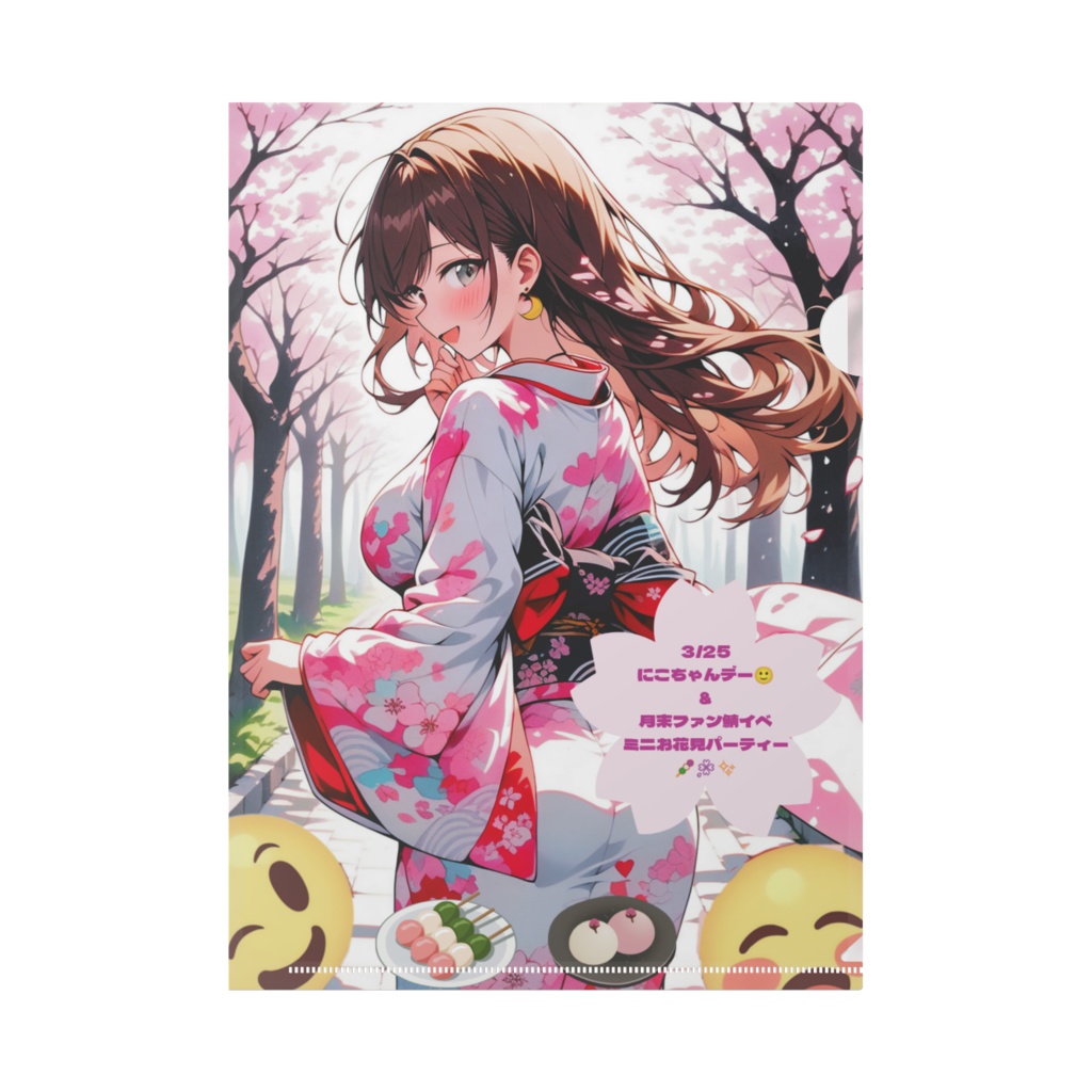【3/25にこちゃんデー🙂&月末ファン鯖イベミニお花見パーティー🍡🌸】オリジナルクリアファイル✨