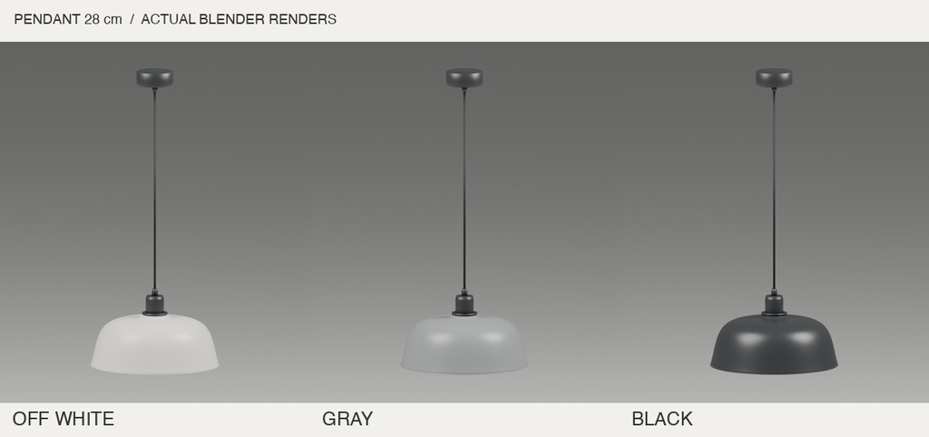 【Blender】シンプルなペンダントライト|3色・長さ調整・点灯
