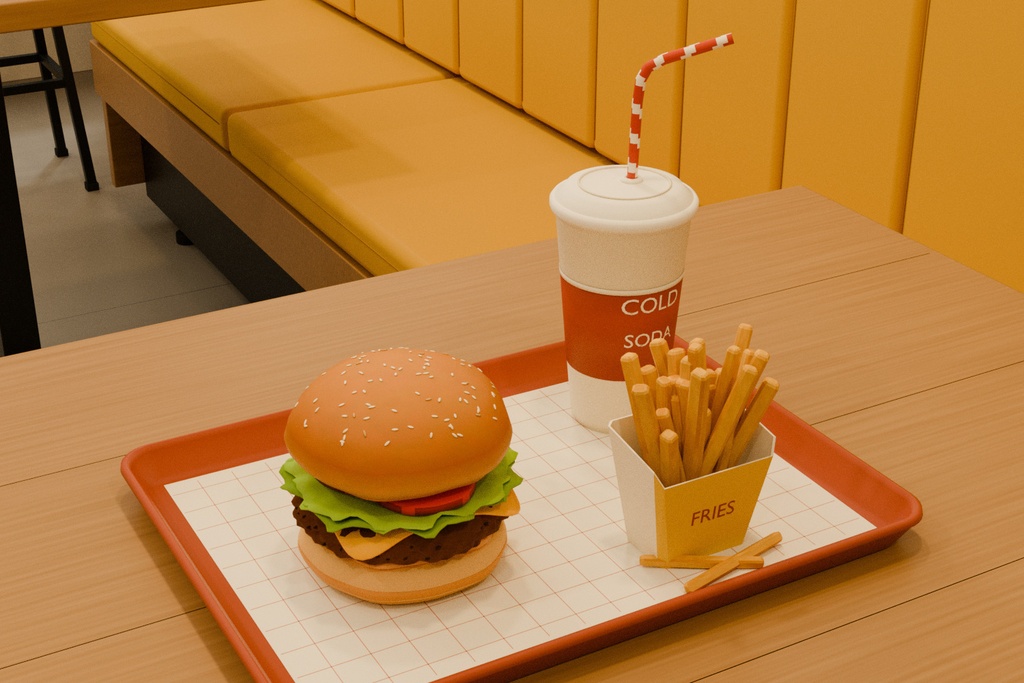 街角のハンバーガーショップ | Blender