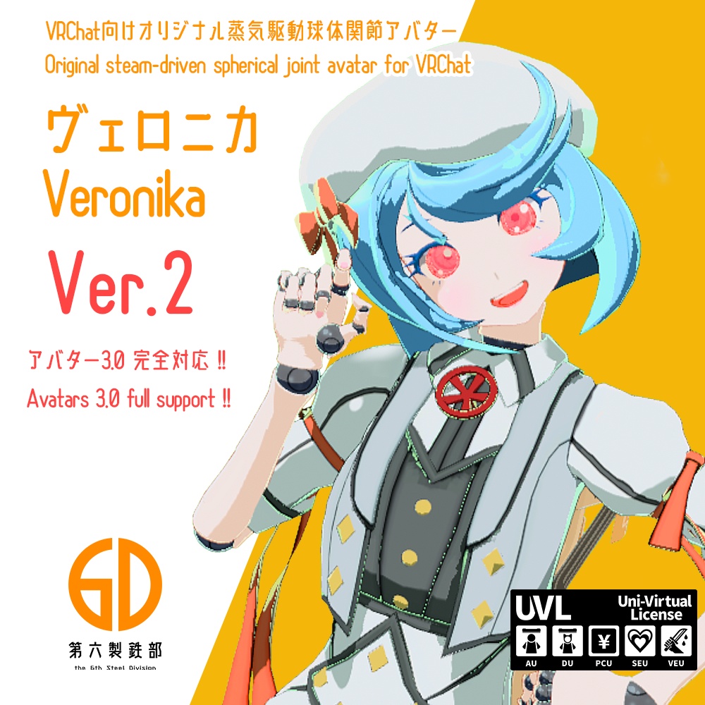 VRChat向けオリジナル球体関節アバター『ヴェロニカ(Veronika)』【Unity2019対応 Ver.2】