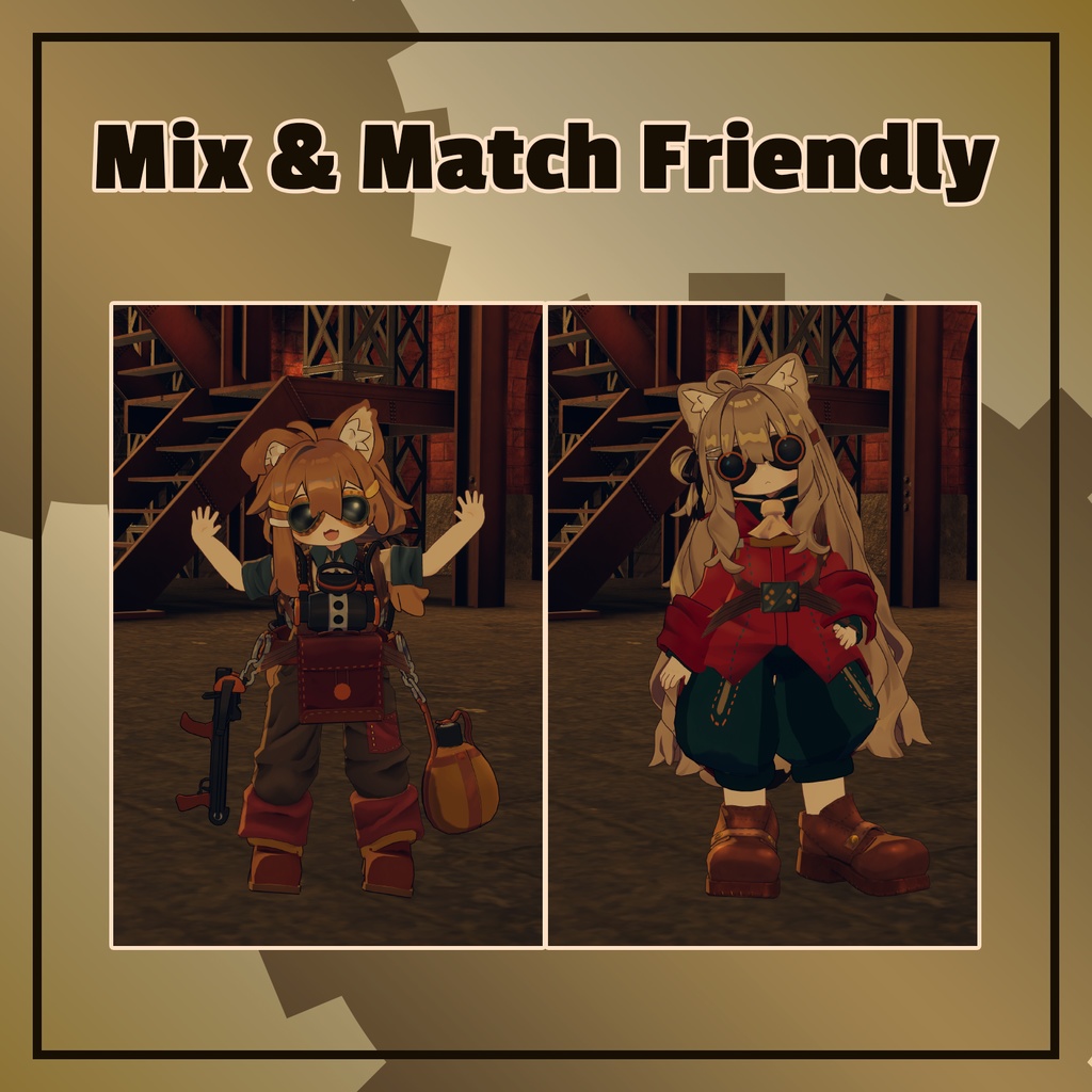 【まめふれんず対応】スチームパンク探検家セット #第六製鉄部