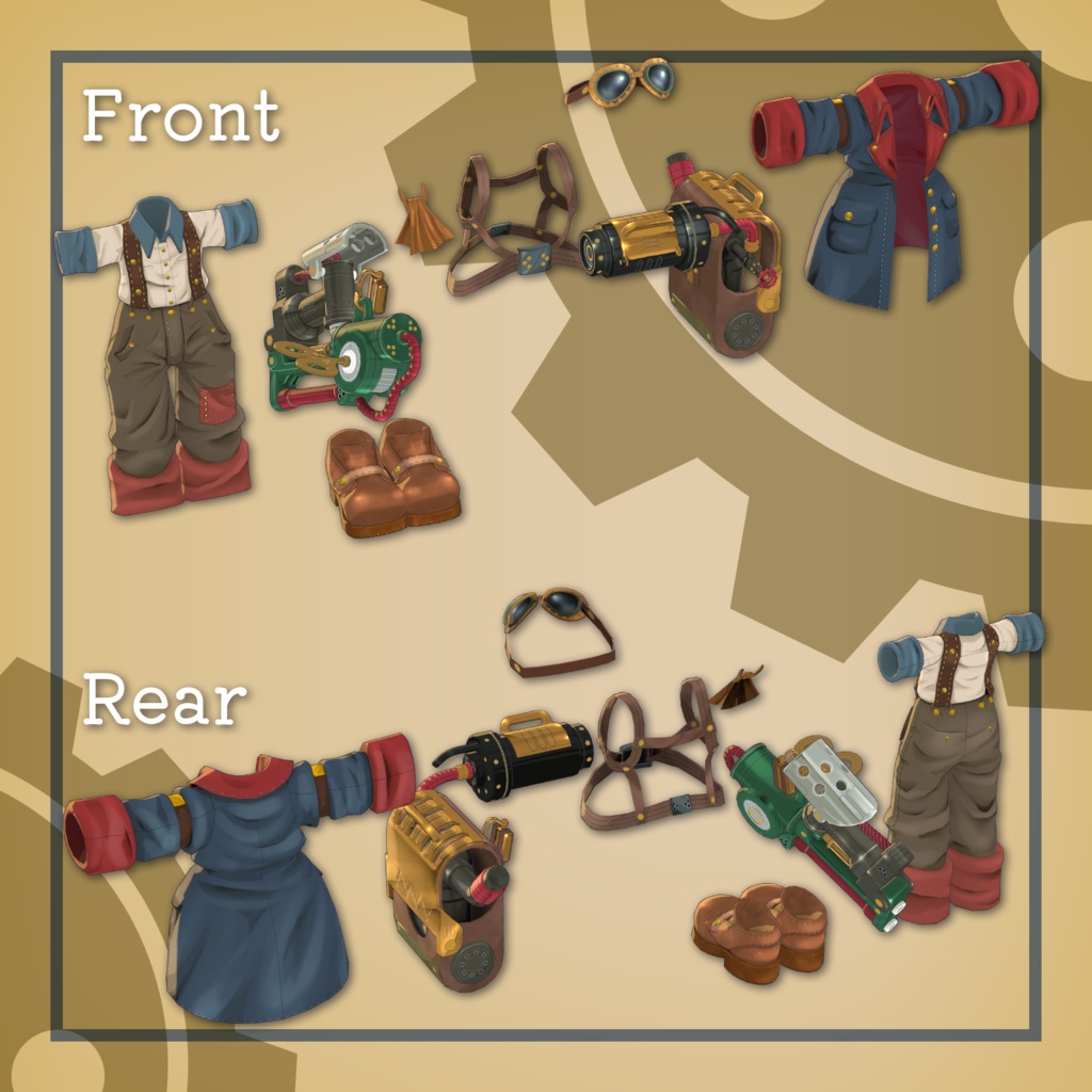 【まめふれんず対応】スチームパンク工員セット #第六製鉄部