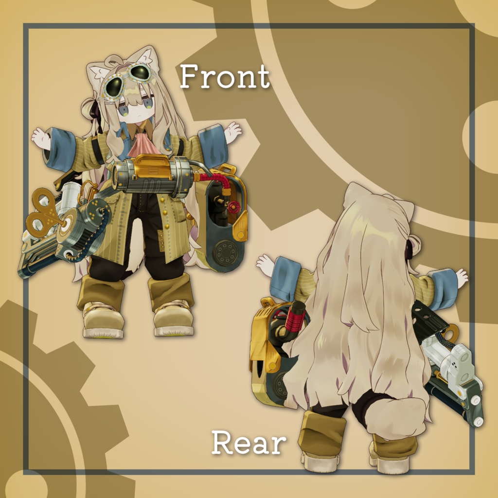 【まめふれんず対応】スチームパンク工員セット #第六製鉄部