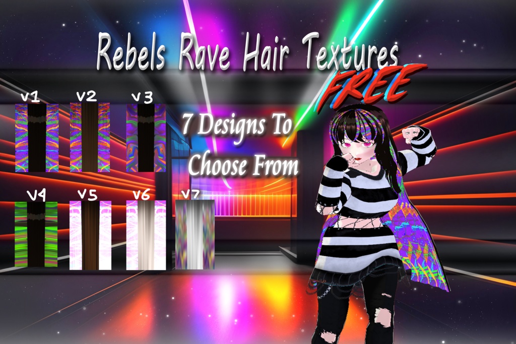 FREE Rave Hair (Vroid) 