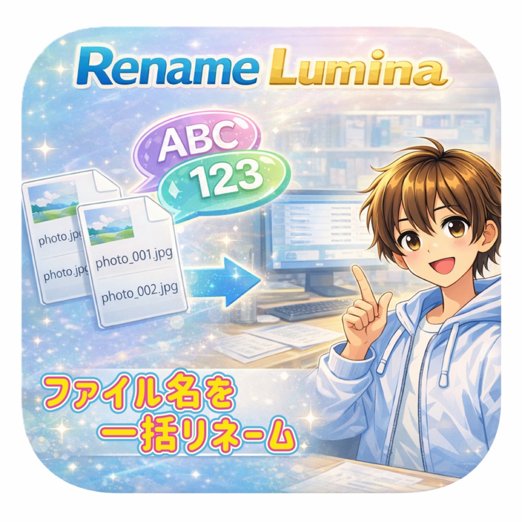 Rename Lumina　～ ファイル整理を10分から10秒へ ～　ファイル名一括変更ツール