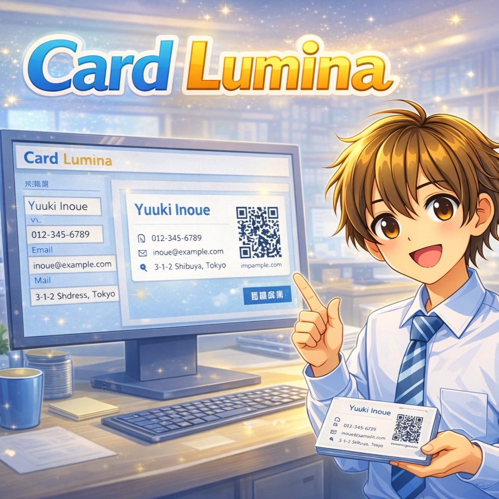Card Lumina｜QRコード付きデジタル名刺を3分で作成【Windowsツール】