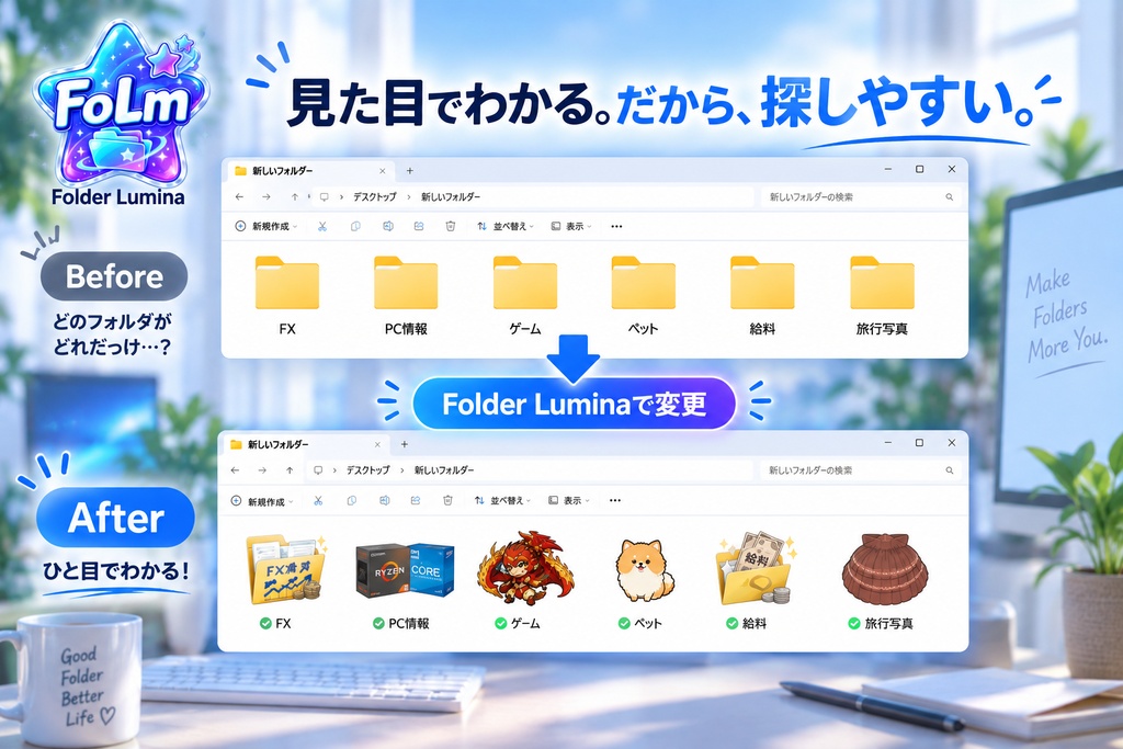 Folder Lumina|好きな画像でフォルダアイコンをかんたん変更・管理