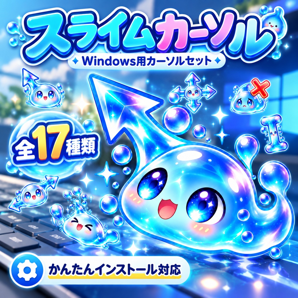 スライムカーソル｜Windows用カーソルセット【17種類・簡単インストール】
