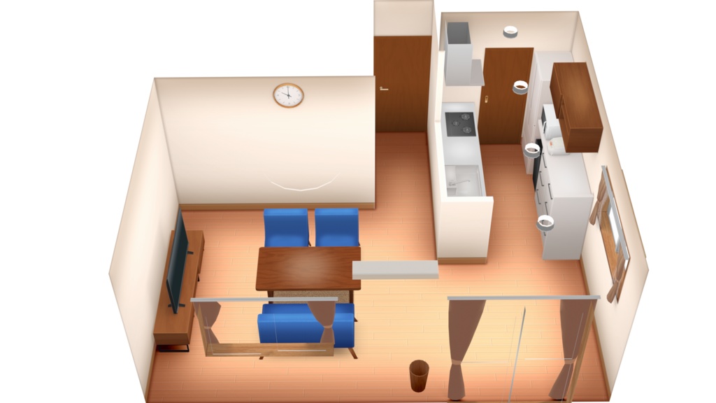 【無料】MMDダイニングキッチン