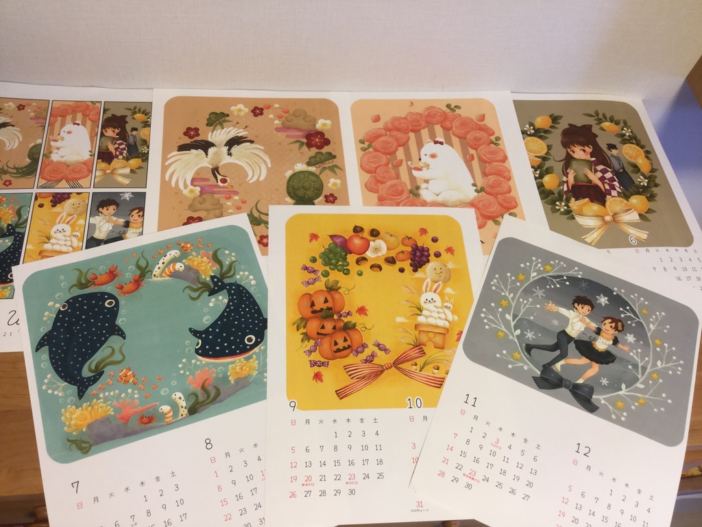 A4サイズ2021年トールペイントカレンダー