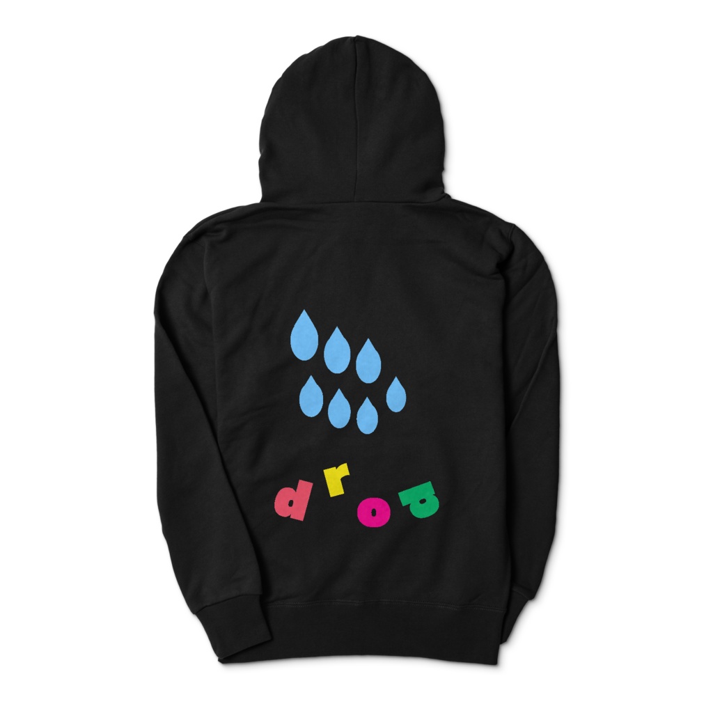 ドロップジップパーカー ブラック