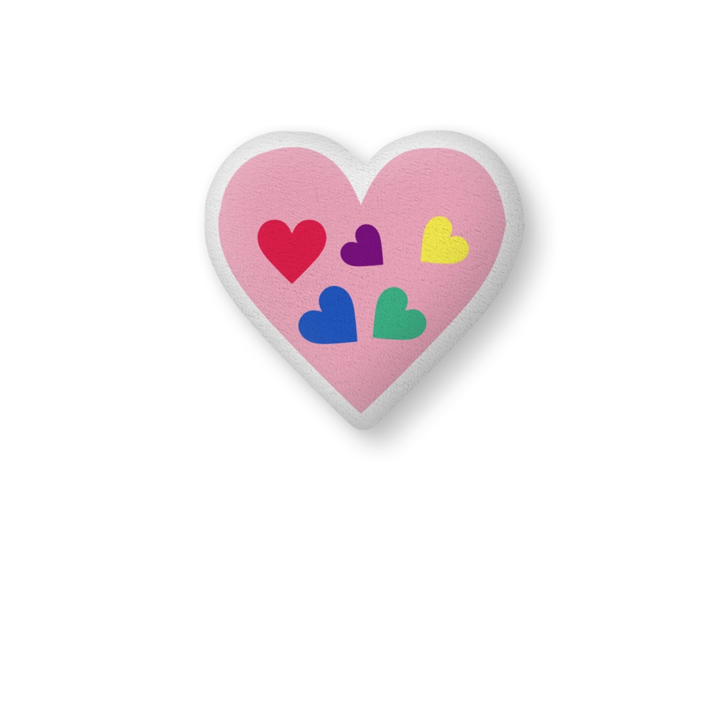 カラフルハートふかふかクッション 大