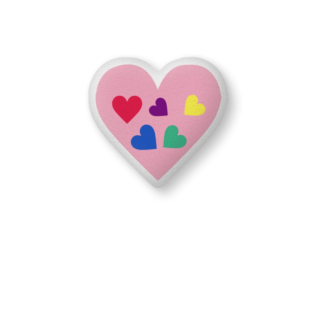 カラフルハートふかふかクッション 大