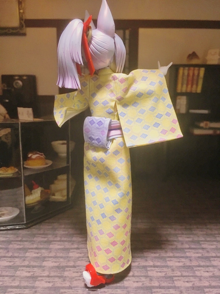 セパレート小振袖 亀甲紫電