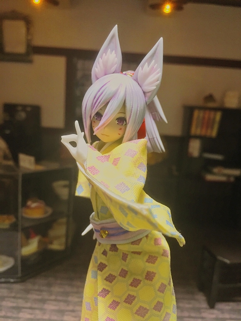 セパレート小振袖 亀甲紫電