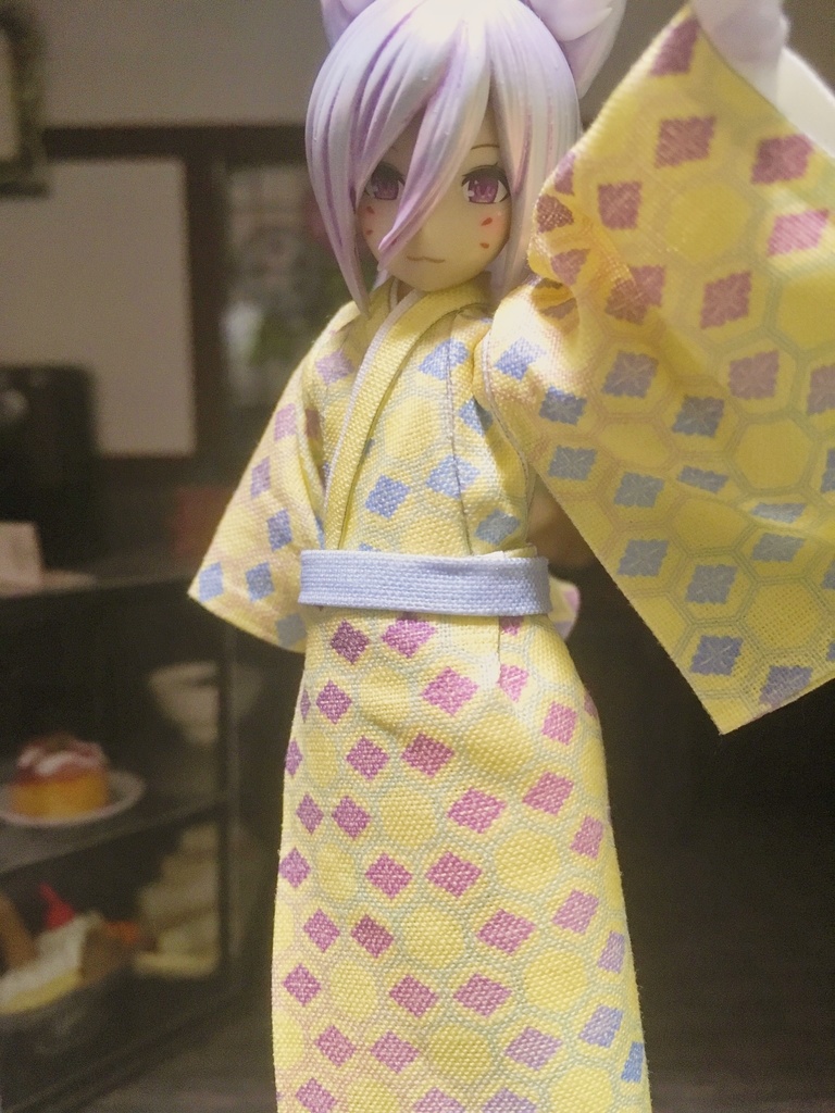 セパレート小振袖 亀甲紫電