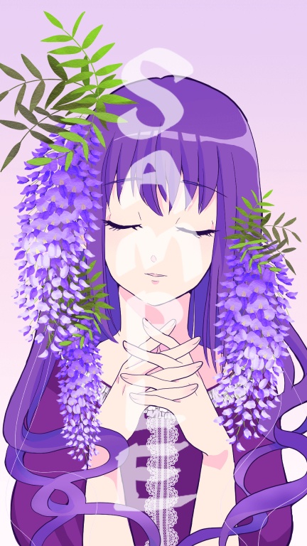 藤の花と女の子