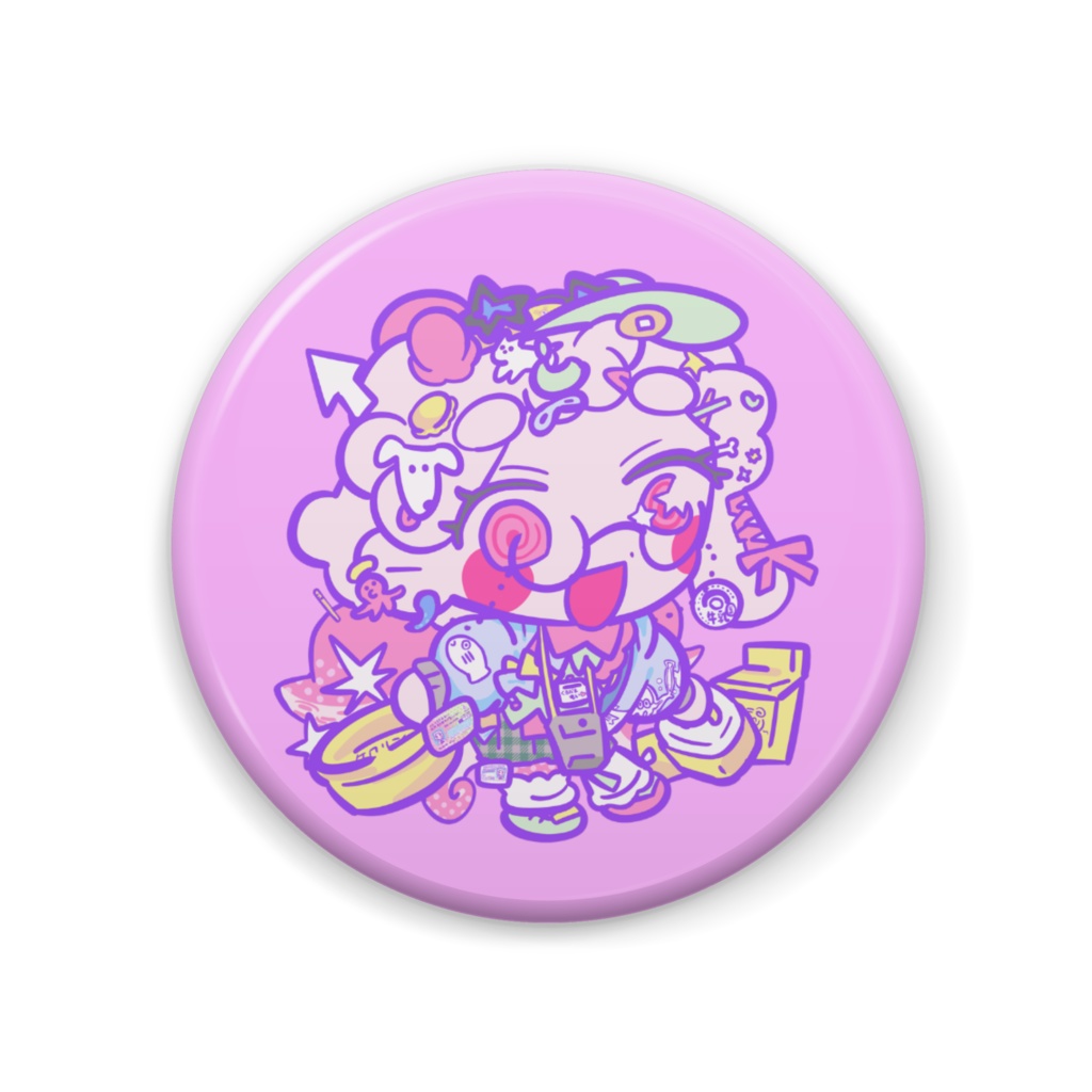 もいの缶バッジ（ピンク）