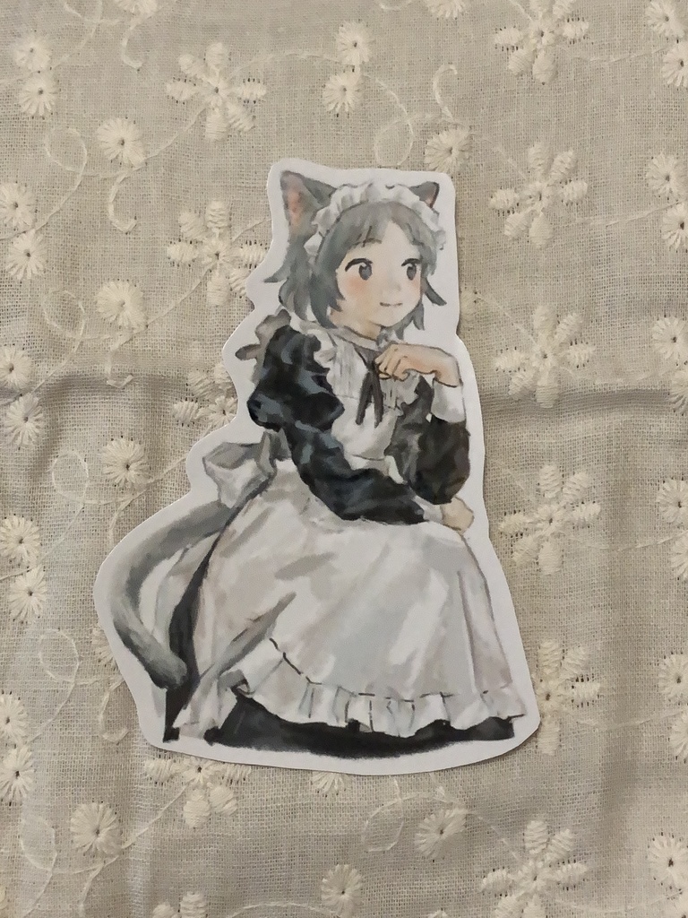 委託商品:猫メイドステッカー(4種)