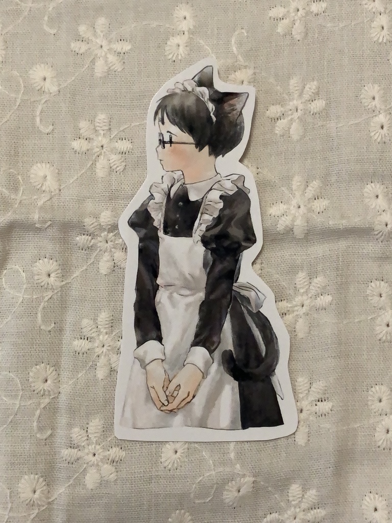 委託商品:猫メイドステッカー(4種)