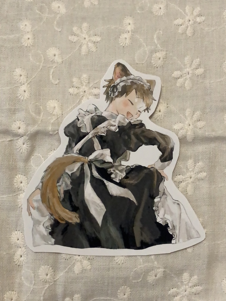 委託商品:猫メイドステッカー(4種)