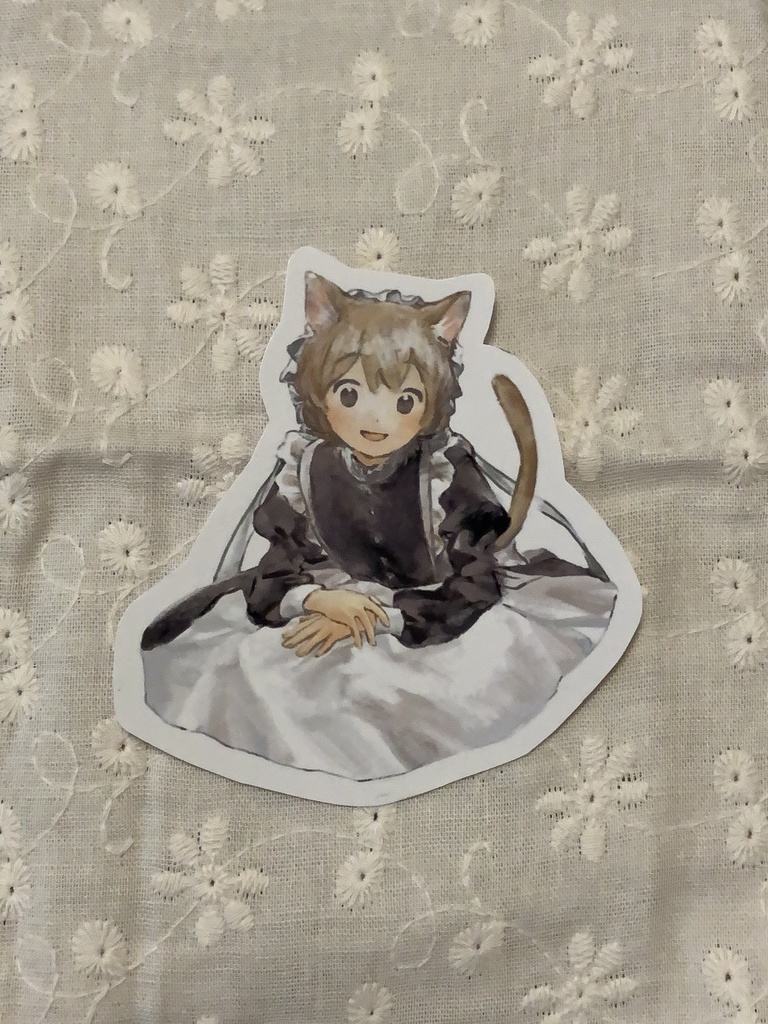 委託商品:猫メイドステッカー(4種)