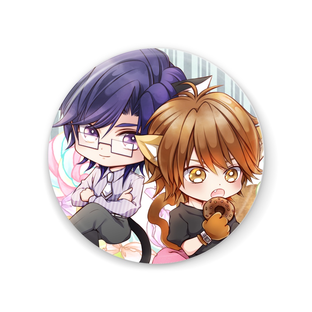 猫耳男子缶ミラー