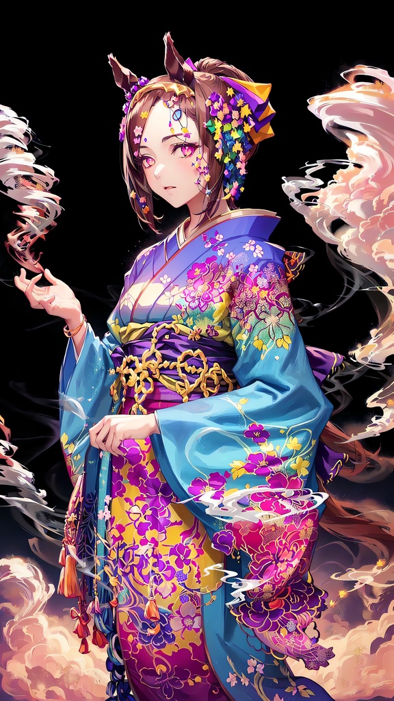 【和装ウマ娘】フラクタル&曼荼羅アート【スマホ壁紙66枚】