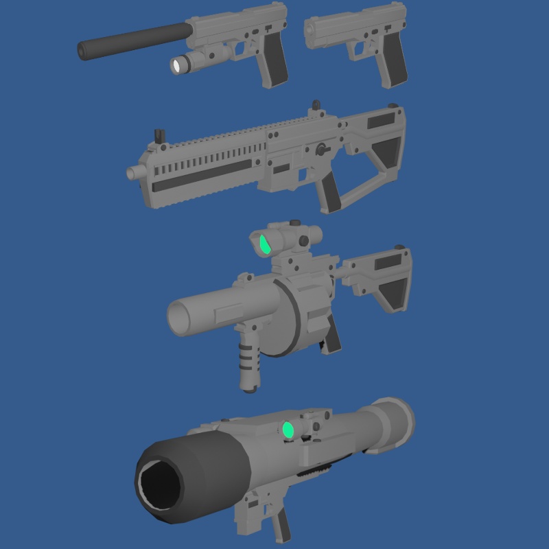 【武器】銃火器8種セット【無料サンプル有】