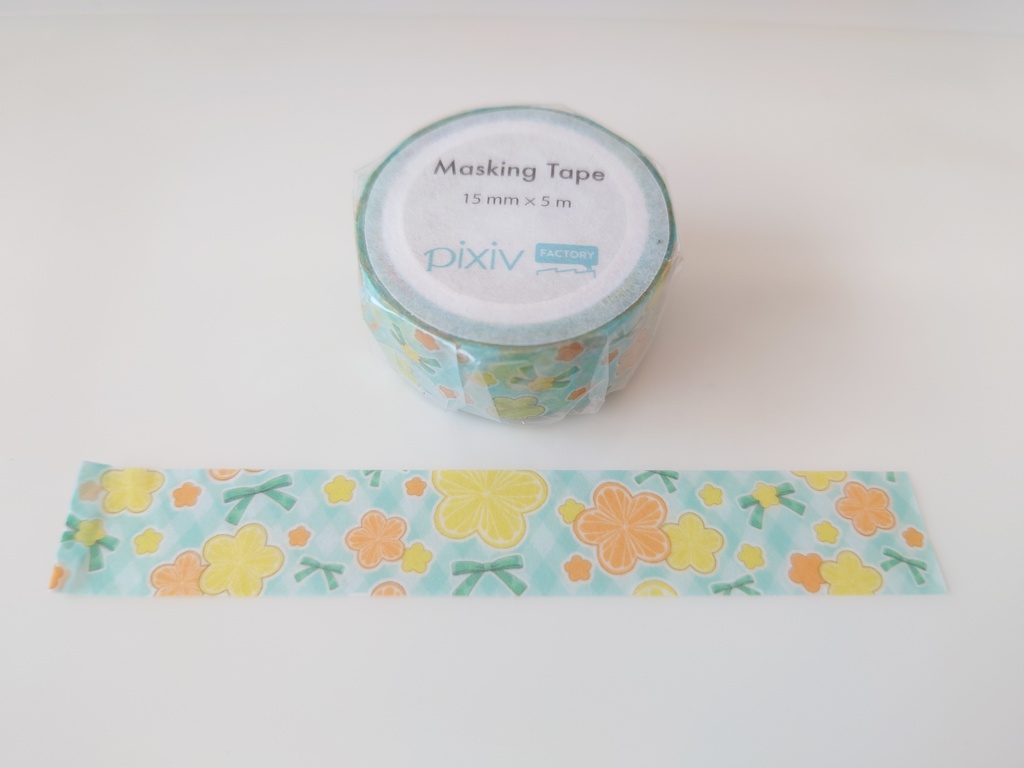 花柄シトラスとリボンのマスキングテープ