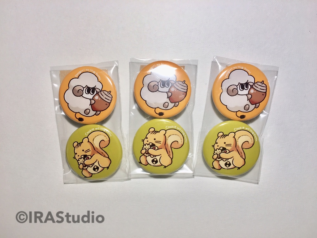 Hug Kumu缶バッジ むむちゃん リスさん 2個セット Irastudio Booth