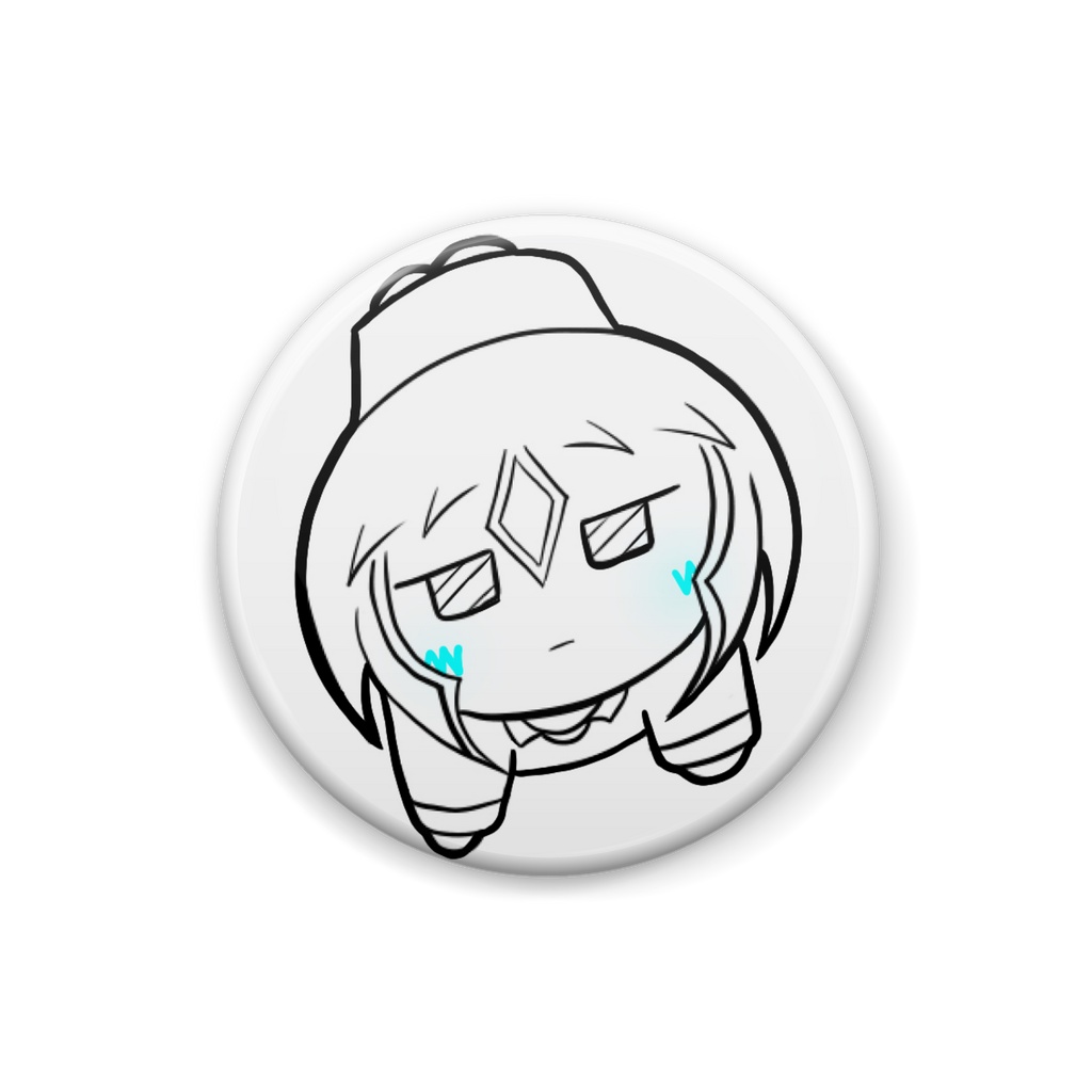 じーっと見るユキちゃん 缶バッジ