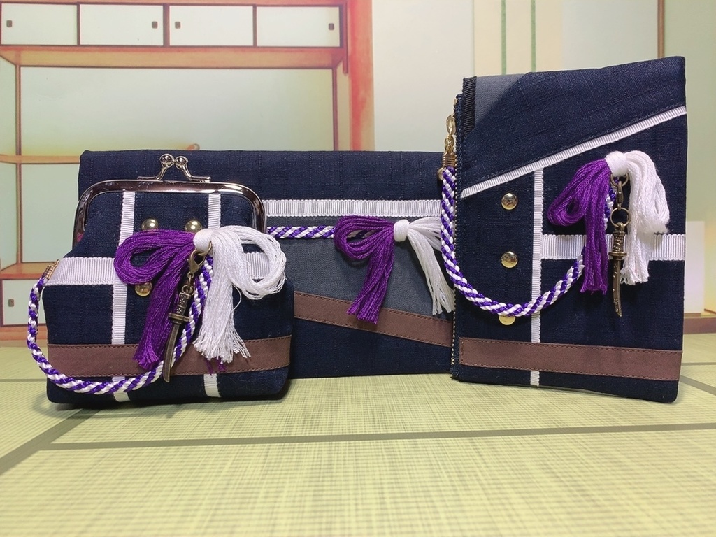 ~29骨喰藤四郎イメージ~がま口財布&ミニポーチ&通帳入れ