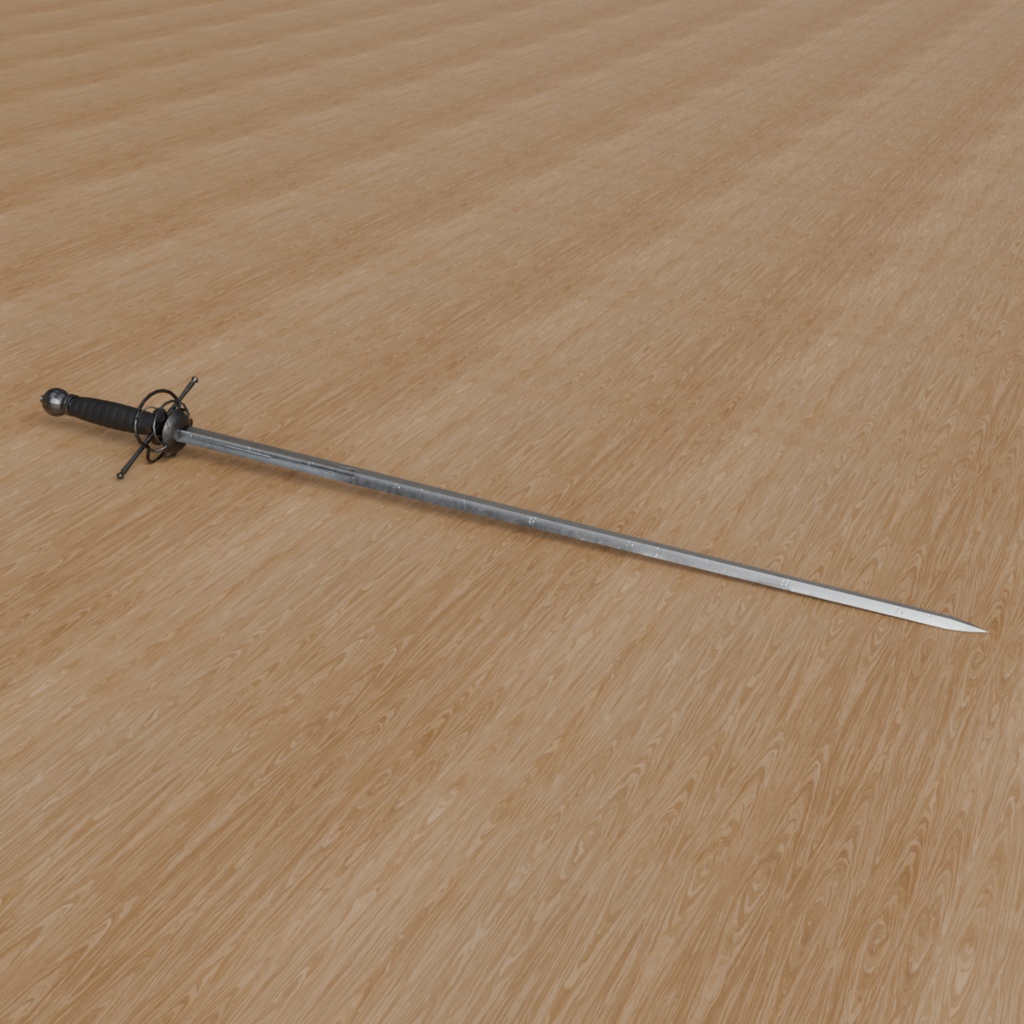 【Unity対応】レイピア（rapier）　３Dモデル　ローポリ