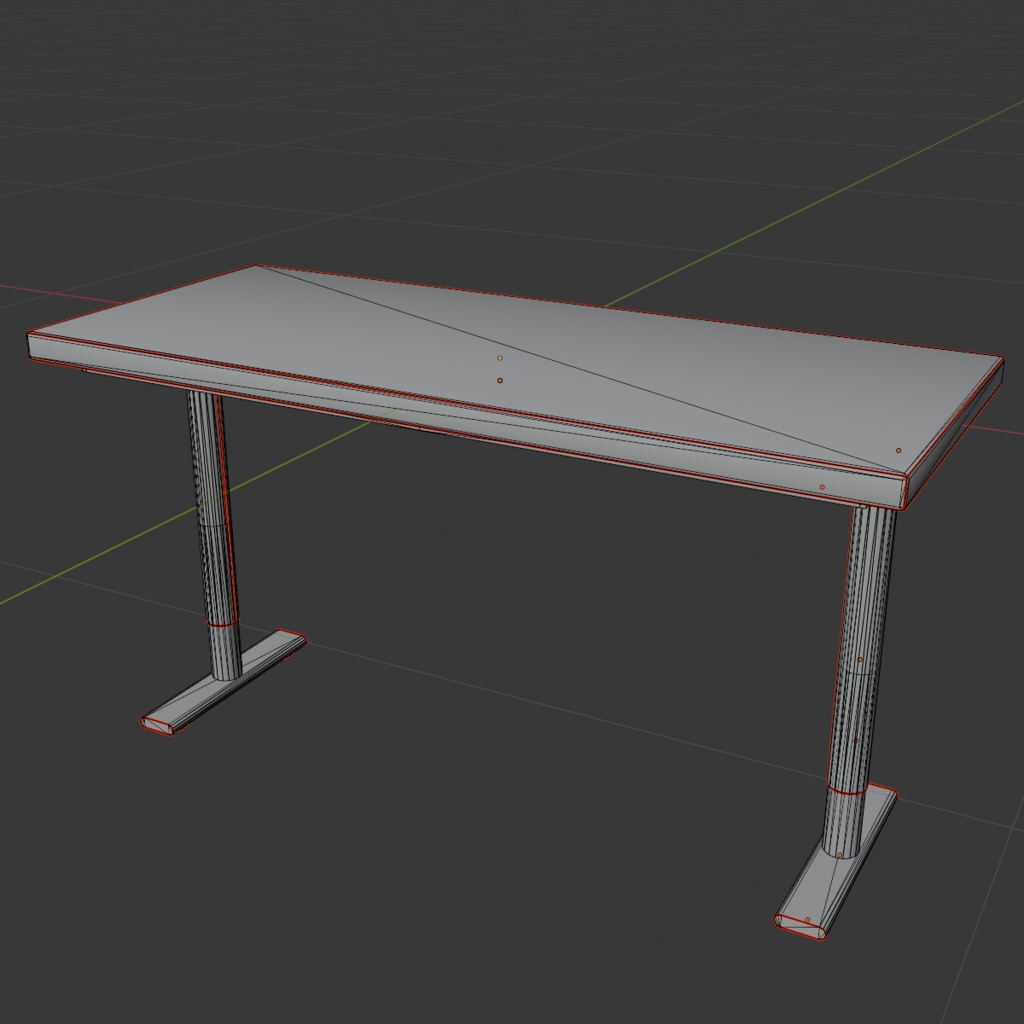 【Unity対応】机(Desk) 3Dモデル ローポリ