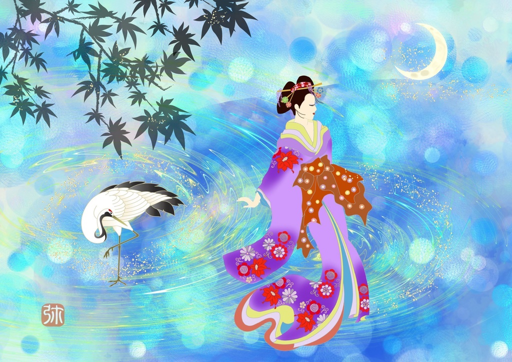 陽炎ツル美人画