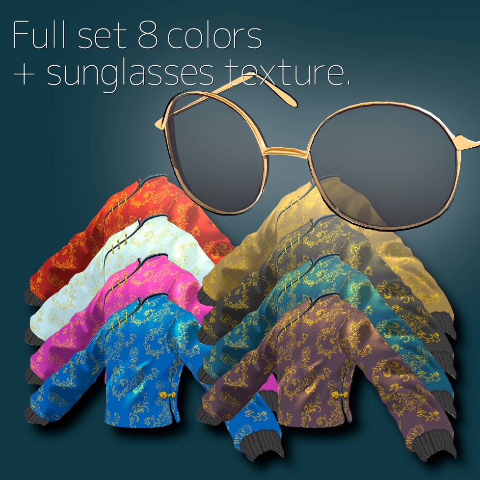 【無料版あり/VRoid正式版】チャイナ風メンズトップス/Chinese Men's Clothing