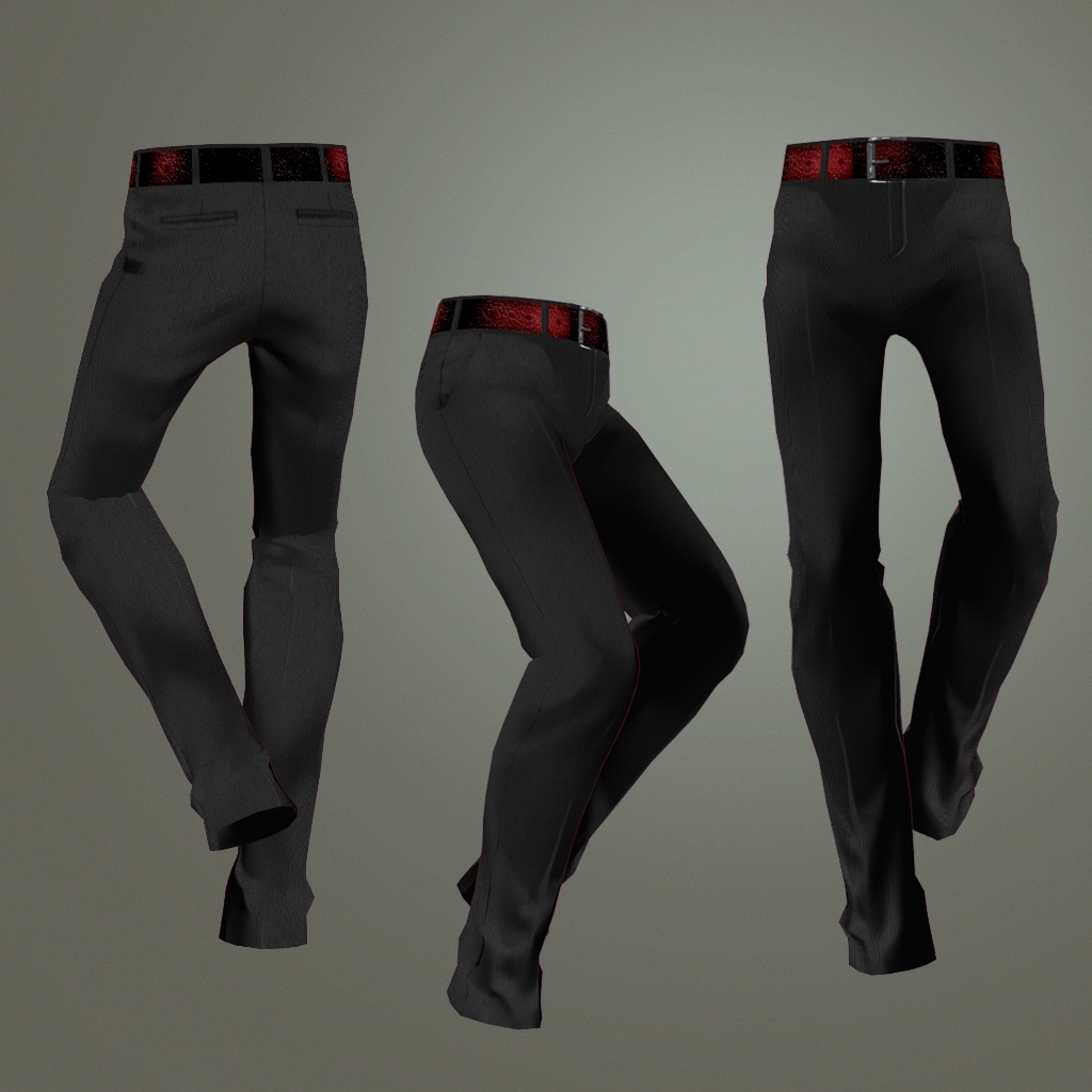 【VRoid正式版】革靴/スラックス/ハーフグローブ