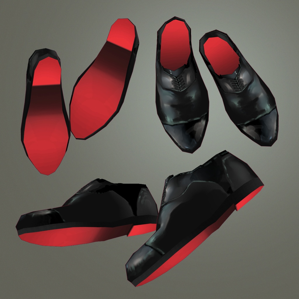 【VRoid正式版】革靴/スラックス/ハーフグローブ