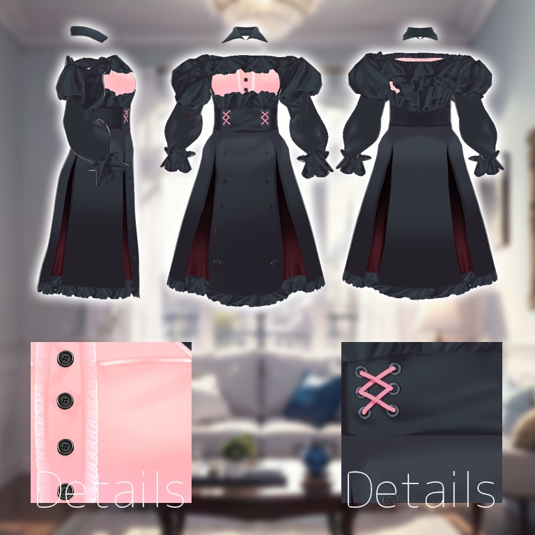 【無料版あり/VRoid正式版】可愛いクラシカルワンピース / Cute multi style classic dress