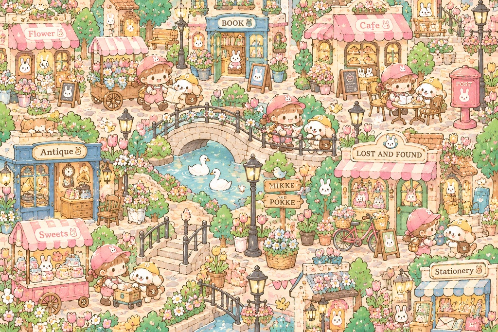 忘れもの回収隊|レトロ絵本デジタルペーパー 6枚セット