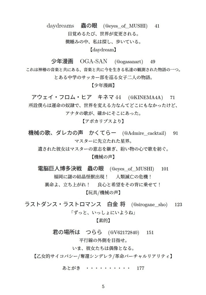 非公式神椿楽曲小説合同2 黒体放射